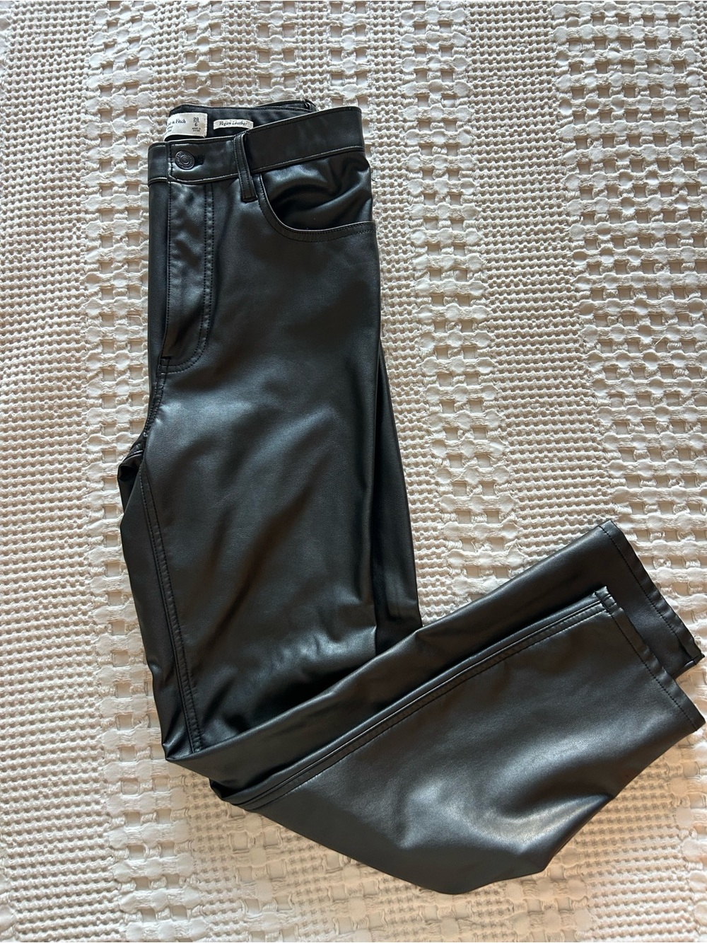 Abercrombie & Fitch Black Skinny Faux Leather Jeans